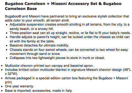 Details of Rachel Zoe's baby stroller via Neiman Marcus