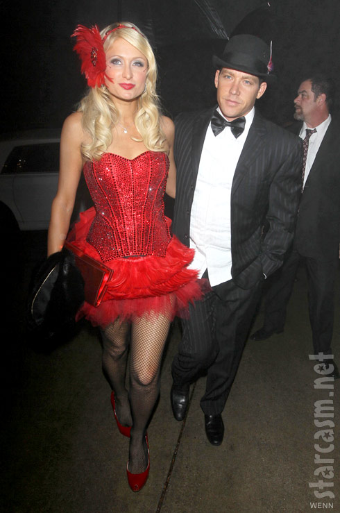Paris Hilton in bright red lingerie with ex-boyfriend Cy Waits