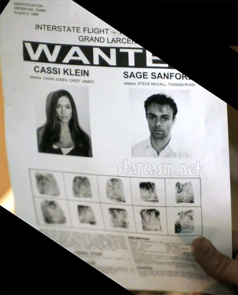 Big Brother 13's Cassi Colvin's mugshot and wanted poster from the Tell Me music video