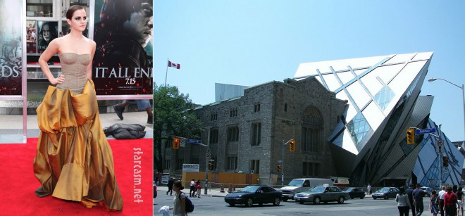 Emma Watson's Bottega Veneta dress looks like the Royal Ontario Museum