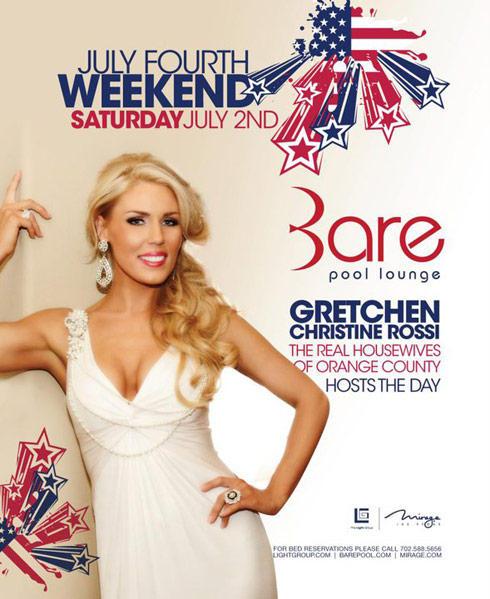 Gretchen Rossi hosting the Bare Pool Lounge 4th of July Weekend party at The Mirage in Las Vegas 2011