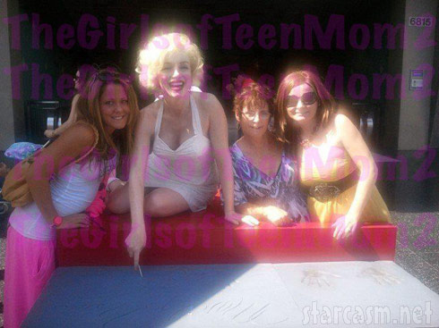 Jenelle Evans, Marilyn Monroe, Jenelle's mom Barbara and her sister Ashleigh in L.A.