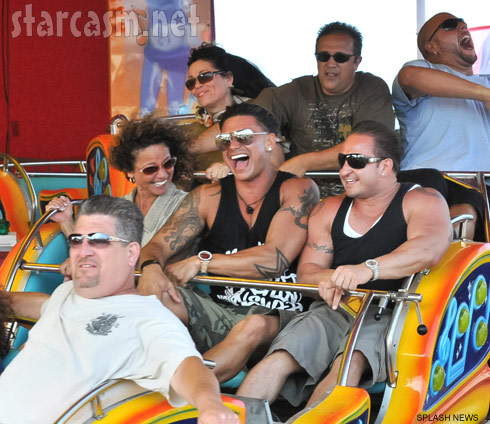 Jersey Shore's Pauly D rides a roller coaster with his family to celebrate his birthday