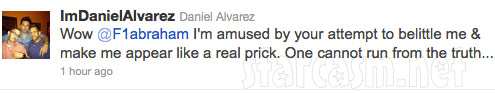 Daniel Alvarez expresses anger at ex Farrah Abraham on Twitter