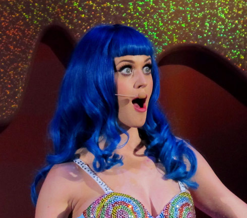 Katy Perry's 'Teenage Dream' In Blue Wig And PVC Underwear – FM