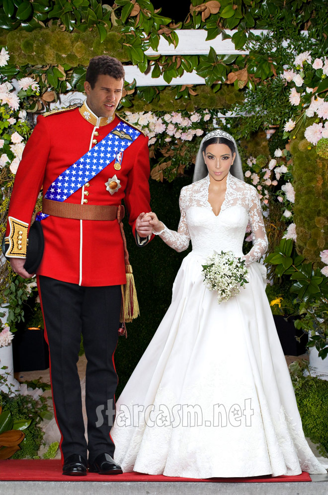 Exclusive Kim Kardashian Wedding Photo In Kate Middleton S Dress Starcasm Net