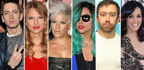 All six nominees for the 2011 Best Video With A Message MTV Video Music Award