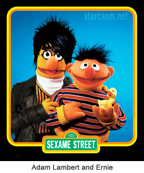 Sesame Street muppet mashup Adam Lambert and Ernie