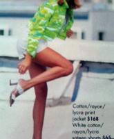 Brandi Glanville shows off her long legs in a modeling photo from a clothing catalog