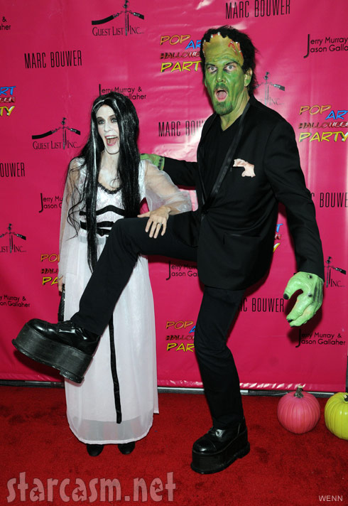 Alex McCord and Simon van Kempen in Munsters Halloween costumes