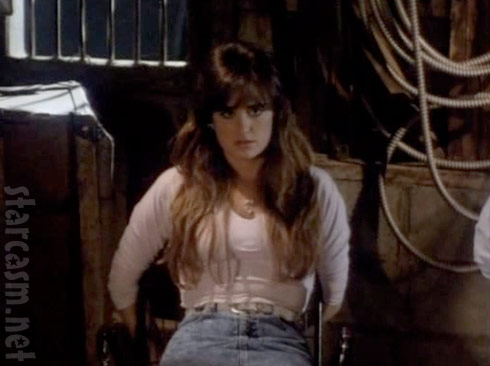17 year old Kyle Richards is tied up in the horror slasher movie Curfew from 1989