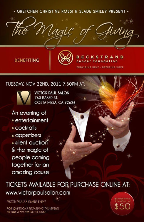 Fundraiser poster for Slade Smiley's son Grayson at Victor Paul Salon
