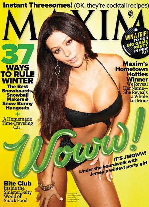 JWoww Maxim cover photo for January 2012 issue