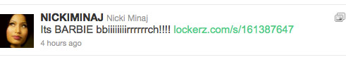 Nicki Minaj tweets about her one of a kind Barbie doll