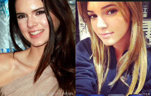 Kendall Jenner blonde hair before and after photos