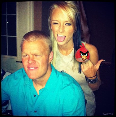 Kyle King with Maci Bookout shooting a bird