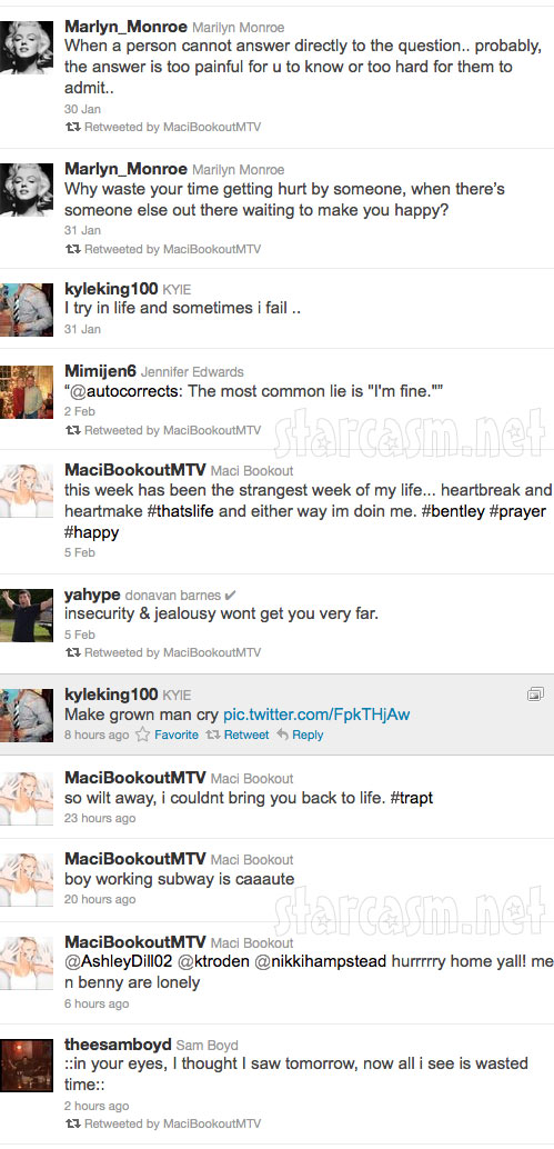 Teen Mom Maci Bookout and boyfriend Kyle King tweet about a break up?