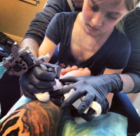 james jesse daughter sunny his old tattoo yr lets him give starcasm tattoos tattooed