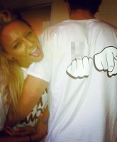 Maci Bookout wearing a F Me I'm Famous shirt in Daytona