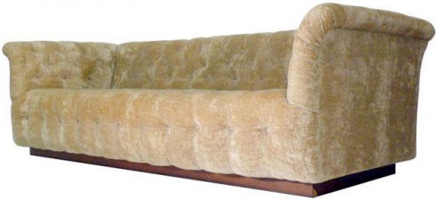 Early Button Tufted Milo Baughman designed sofa manufactured by Thayer Coggin