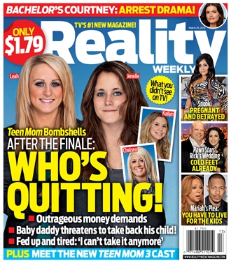 Reality Weekly March 2012 cover with Leah Messer and Jenelle Evans