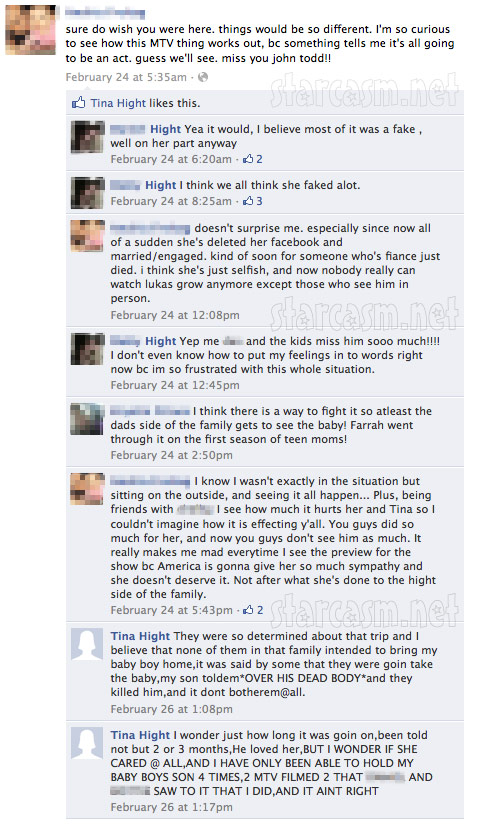 Tina Hight posts about the death of her son and fiance of 16 and Pregnant Season 4 star Kristina Robinson