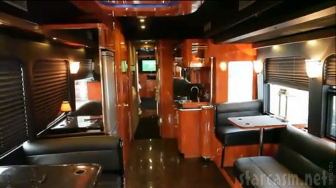 An interior photo of DJ Khaled's tour bus before it went up in flames
