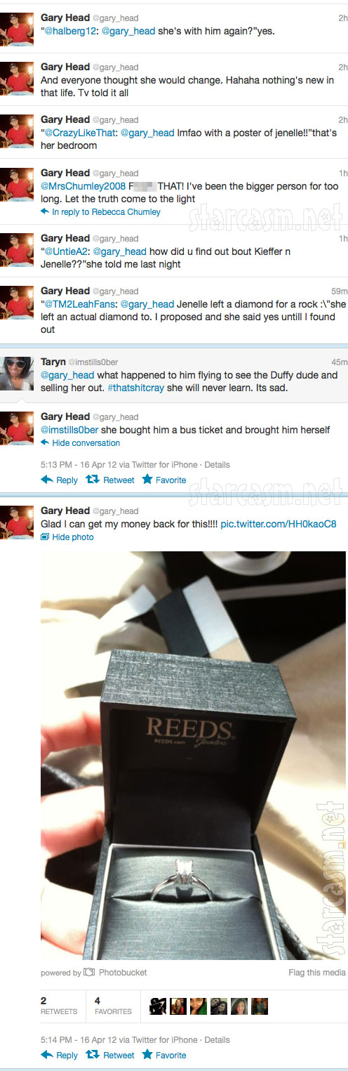 Gary Head tweets a photo of the engagement ring he says he bought for Jenelle Evans