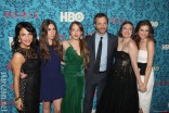 HBO Girls Cast with Judd Apatow at the Premiere in New York City on April 4 2012