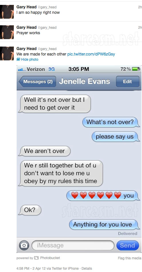 Teen Mom Jenelle Evans anf boyfriend Gary Head appear to reconcile and get back together on Twitter