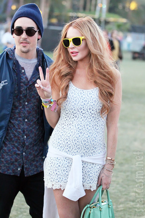 Lindsay Lohan and a mystery man at Coachella Music Festival 2012