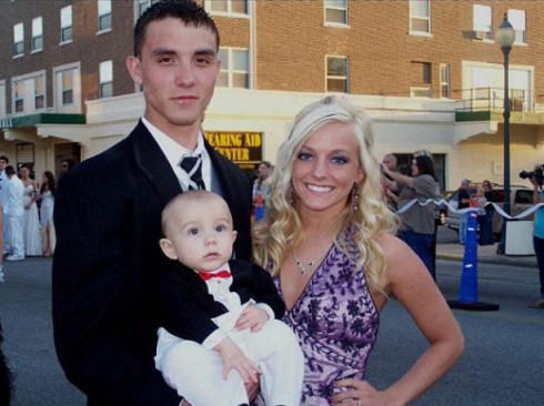Mackenzie Douthit Josh and son Gannon at prom