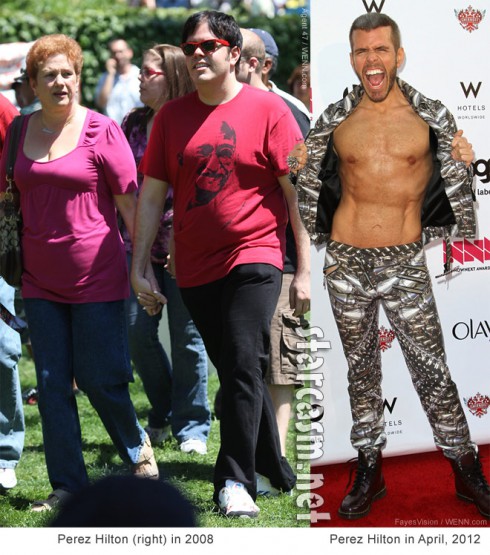 Photos of Perez Hilton before and after weight loss