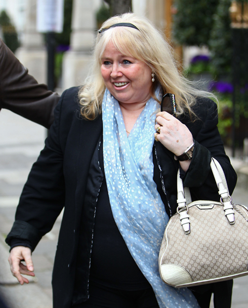 Dwina Gibb, wife of Bee Gee Robin Gibb, leaves London hospital