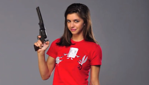 Lacey Faye Buchanan Snorg Tees model Gun