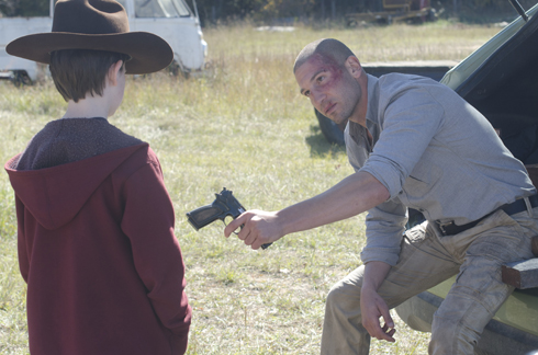 The Walking Dead's Shane (Jon Bernthal) plays father figure to Carl Grimes (Chandler Riggs)
