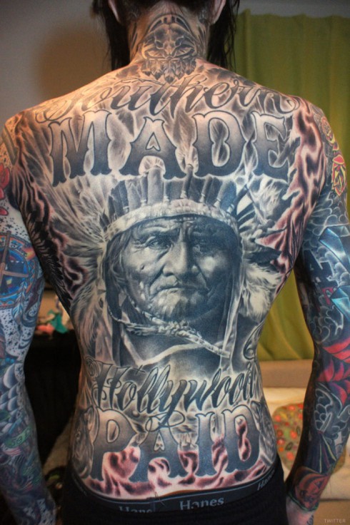 Trace Cyrus back Tattoos photo