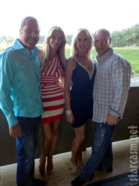 Jim Bellino Alexis Bellino Vicki Gunvalson and Brooks Ayers celebrating Jim's 50th birthday