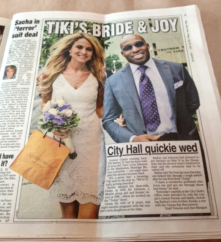 Tiki Barber Marries 23 Year Old Maxim Model Mistress After Leaving His Pregnant Wife