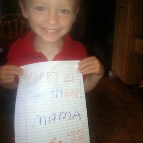 Bentley wishes his mom Maci Bookout a happy 21st birthday