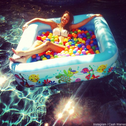 Photo of Jessica Alba in a white bikini