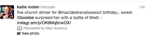 Maci Bookout tweets from her 21st birthday party at Butter NC 6
