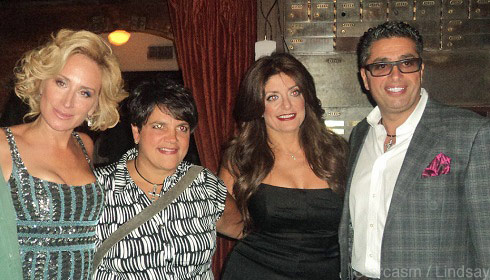 Sonja Morgan, Rosie Pierri, Kathy Wakile, and Richard Wakile pose at Cat Ommanney's book launch