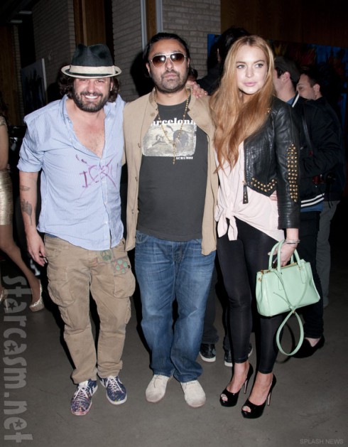 Artist Domingo Zapata with Lindsay Lohan