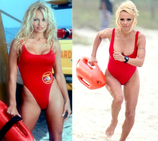 Pamela Anderson puts her ‘Baywatch’ bathing suit on and hits the beach at 45