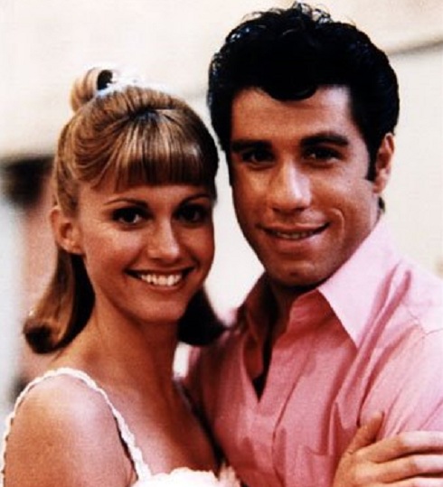 John Travolta and Olivia Newton-John as "Danny" and "Sandy" in 'Grease'