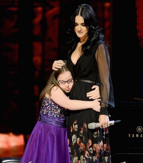 Katy Perry and Jodi DiPiazza on stage at 'Night Of Too Many Stars'