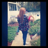 Maci Bookout carrying Bentley on his fourth birthday