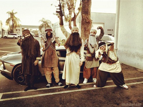 Chris Brown dresses as a terrorist for Halloween