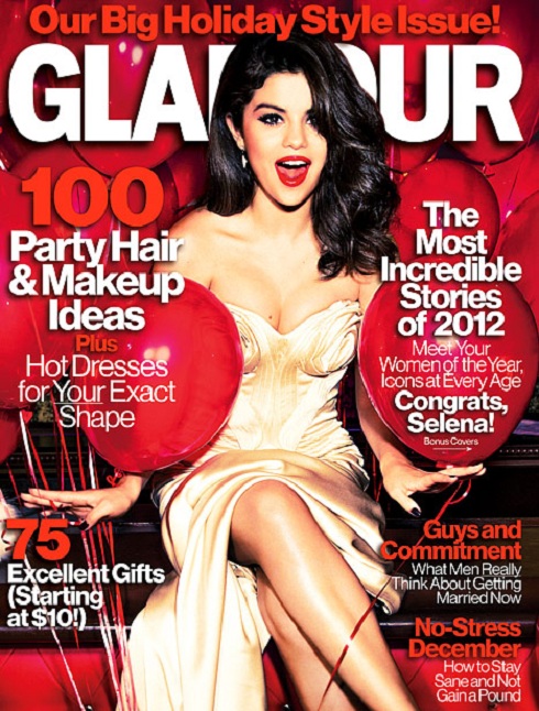 Selena Gomez on the cover of Glamour Magazine's Holiday Style Issue